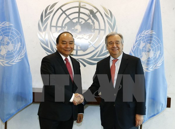 Premier de Vietnam se reúne con secretario general de la ONU ảnh 1 Premier de Vietnam se reúne con secretario general de la ONU ảnh 1
