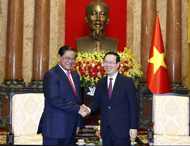 Presidente vietnamita recibe a viceprimer ministro de Camboya ảnh 1 Presidente vietnamita recibe a viceprimer ministro de Camboya ảnh 1