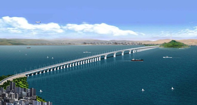 Agilizan construcción de mayor puente marítimo en Vietnam ảnh 1 Agilizan construcción de mayor puente marítimo en Vietnam ảnh 1