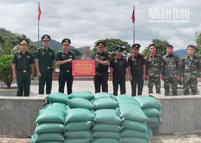 Entregan donación vietnamita a la guardia fronteriza de provincia laosiana ảnh 1