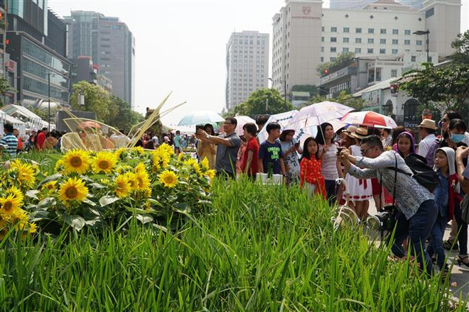 [Fotos] Abierta calle floral Nguyen Hue en Ciudad Ho Chi Minh en días festivos del Tet ảnh 4