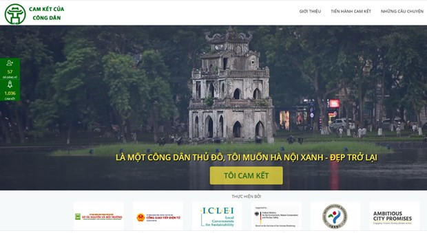 Presentan sitio web para compromisos de amantes de Hanoi con su mejoramiento ambiental ảnh 1 Presentan sitio web para compromisos de amantes de Hanoi con su mejoramiento ambiental ảnh 1