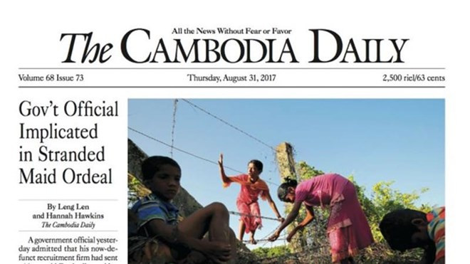 “The Cambodia Daily” suspende su actividad por deuda arancelaria ảnh 1 “The Cambodia Daily” suspende su actividad por deuda arancelaria ảnh 1