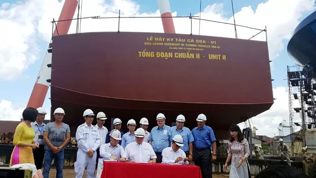 Astillero vietnamita inicia construcción de buque arrastrero para Canadá ảnh 1 Astillero vietnamita inicia construcción de buque arrastrero para Canadá ảnh 1