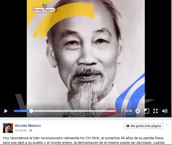 Presidente venezolano Maduro recuerda al Ho Chi Minh ảnh 1 Presidente venezolano Maduro recuerda al Ho Chi Minh ảnh 1