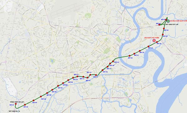 Ciudad Ho Chi Minh acelera construcción de primer sistema de autobús expreso ảnh 1 Ciudad Ho Chi Minh acelera construcción de primer sistema de autobús expreso ảnh 1