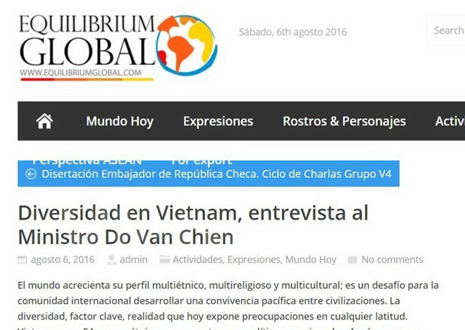 Prensa argentina destaca éxitos vietnamitas en trabajo étnico ảnh 1 Prensa argentina destaca éxitos vietnamitas en trabajo étnico ảnh 1