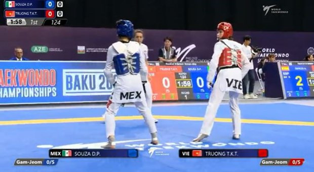 Taekwondista vietnamita derrota a campeona mundial ảnh 1 Taekwondista vietnamita derrota a campeona mundial ảnh 1