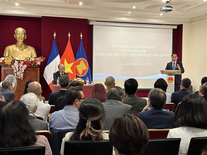 Canciller vietnamita destaca aportes de comunidad de connacionales en Francia ảnh 1 Canciller vietnamita destaca aportes de comunidad de connacionales en Francia ảnh 1