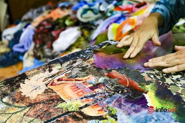 Mujer vietnamita crea pinturas únicas mediante telas cortadas ảnh 1 Mujer vietnamita crea pinturas únicas mediante telas cortadas ảnh 1