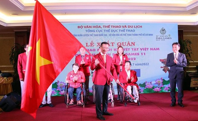 Realizan acto de despedida a atletas vietnamitas participantes en Juegos Paralímpicos de ASEAN ảnh 1 Realizan acto de despedida a atletas vietnamitas participantes en Juegos Paralímpicos de ASEAN ảnh 1