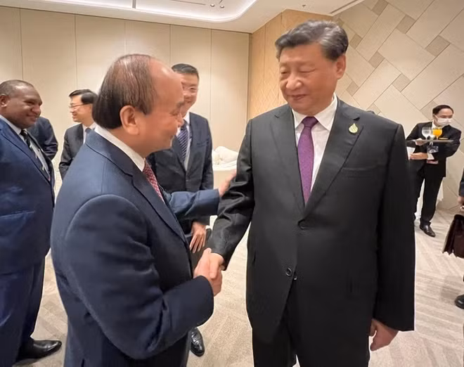 Presidente vietnamita se reúne con máximo dirigente chino ảnh 1 Presidente vietnamita se reúne con máximo dirigente chino ảnh 1