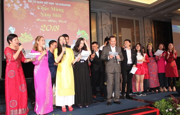 Vietnamitas en Singapur celebran el Año Nuevo Lunar ảnh 1 Vietnamitas en Singapur celebran el Año Nuevo Lunar ảnh 1