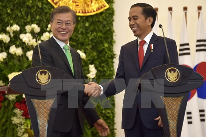 Sudcorea e Indonesia elevan sus nexos al nivel de asociación estratégica especial ảnh 1 Sudcorea e Indonesia elevan sus nexos al nivel de asociación estratégica especial ảnh 1