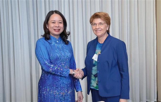 Vicepresidenta de Vietnam se reúne con líderes de Suiza, Letonia y el alcalde de Nueva York ảnh 1 Vicepresidenta de Vietnam se reúne con líderes de Suiza, Letonia y el alcalde de Nueva York ảnh 1