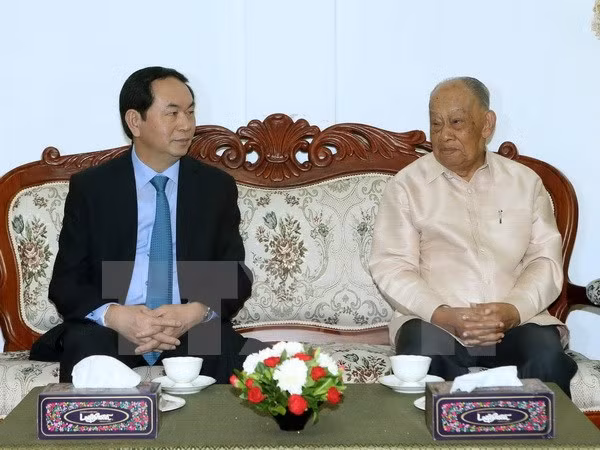 Concluye presidente de Vietnam visita estatal a Laos ảnh 1