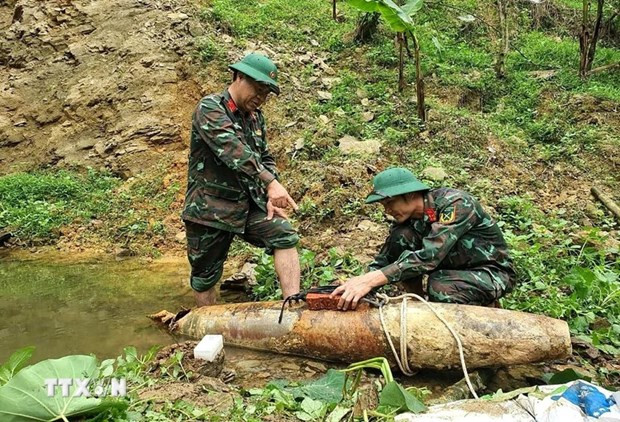 Desactivan bomba remanente de guerra en provincia central de Nghe An ảnh 1 Desactivan bomba remanente de guerra en provincia central de Nghe An ảnh 1