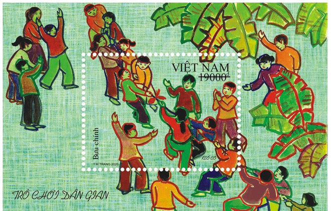 Lanza Vietnam hoja de sellos postales “Juegos populares” ảnh 1 Lanza Vietnam hoja de sellos postales “Juegos populares” ảnh 1