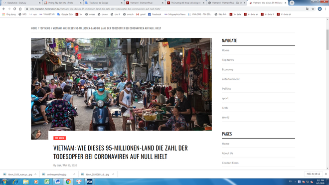 Medio alemán destaca éxito de Vietnam ante la pandemia del COVID-19 ảnh 1 Medio alemán destaca éxito de Vietnam ante la pandemia del COVID-19 ảnh 1