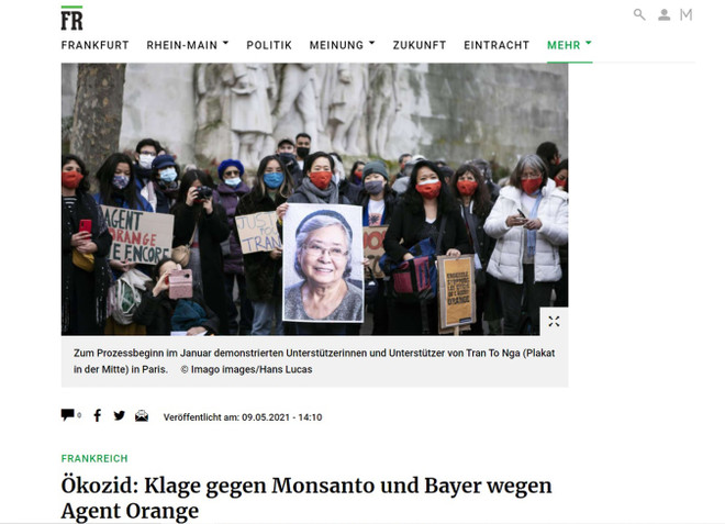 Agente Naranja continúa afectando a Vietnam, según periódico alemán ảnh 1 Agente Naranja continúa afectando a Vietnam, según periódico alemán ảnh 1