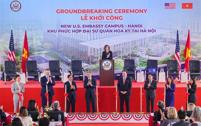Inauguran construcción de nuevo campus de Embajada de EE.UU. en Hanoi ảnh 1 Inauguran construcción de nuevo campus de Embajada de EE.UU. en Hanoi ảnh 1