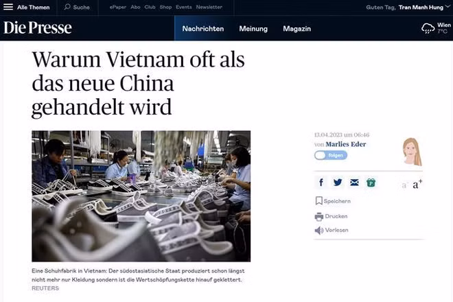 Medio austriaco: Vietnam atrae cada vez más a inversores ảnh 1 Medio austriaco: Vietnam atrae cada vez más a inversores ảnh 1