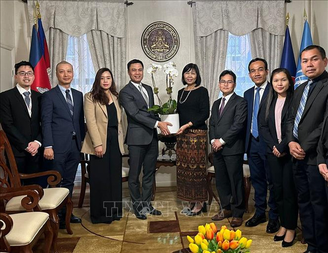 Embajador vietnamita ante la ONU felicita a Laos y Camboya por fiestas tradiciones ảnh 2 Embajador vietnamita ante la ONU felicita a Laos y Camboya por fiestas tradiciones ảnh 2