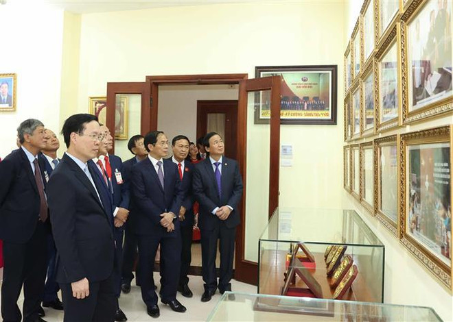 Presidente de Vietnam visita comunidad vietnamita en Laos ảnh 2 Presidente de Vietnam visita comunidad vietnamita en Laos ảnh 2