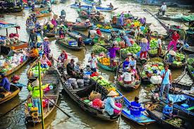 Mercado flotante – matiz único de zonas ribereñas en el Delta del Mekong ảnh 1 Mercado flotante – matiz único de zonas ribereñas en el Delta del Mekong ảnh 1