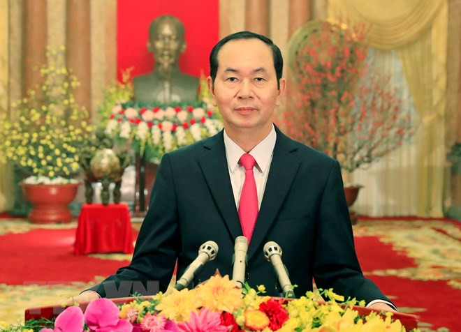 Presidente de Vietnam felicita a soldados de Truong Sa en ocasión del Tet ảnh 1 Presidente de Vietnam felicita a soldados de Truong Sa en ocasión del Tet ảnh 1