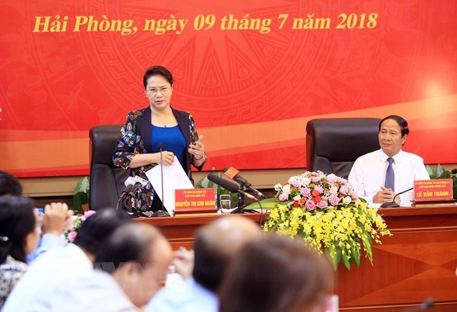 Presidenta parlamentaria de Vietnam recorre por ciudad norteña de Hai Phong ảnh 1 Presidenta parlamentaria de Vietnam recorre por ciudad norteña de Hai Phong ảnh 1