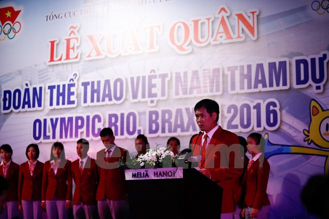 Efectúan abanderamiento a delegación vietnamita a Juegos Olímpicos 2016 ảnh 1 Efectúan abanderamiento a delegación vietnamita a Juegos Olímpicos 2016 ảnh 1