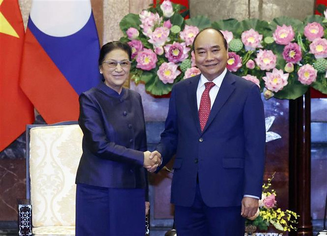Presidente de Vietnam recibe a subjefa del Estado de Laos ảnh 1 Presidente de Vietnam recibe a subjefa del Estado de Laos ảnh 1