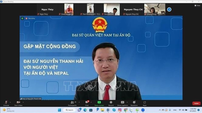 Celebran encuentro virtual con vietnamitas en India y Nepal ảnh 1 Celebran encuentro virtual con vietnamitas en India y Nepal ảnh 1