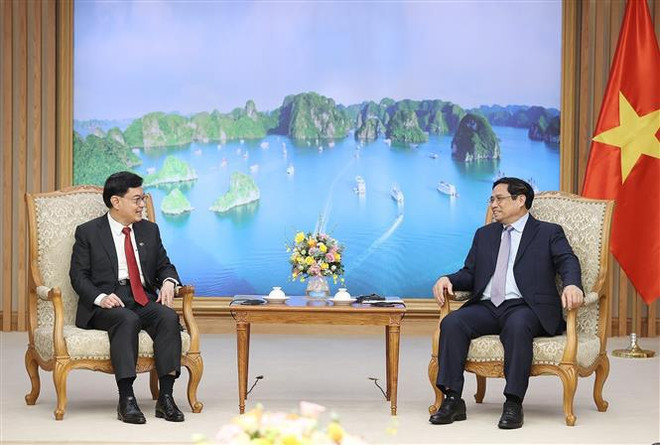 Primer ministro vietnamita recibe a vicepremier singapurense ảnh 1 Primer ministro vietnamita recibe a vicepremier singapurense ảnh 1