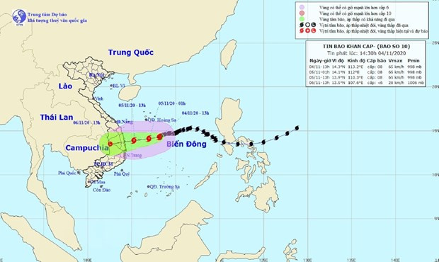 Tifón Goni se debilitará a depresión tropical antes de tocar tierra en provincias centrales de Vietnam ảnh 1 Tifón Goni se debilitará a depresión tropical antes de tocar tierra en provincias centrales de Vietnam ảnh 1
