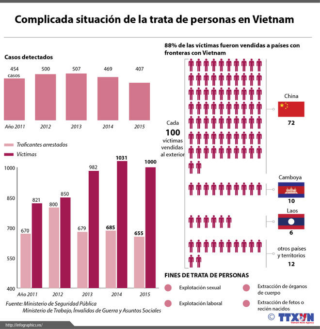 [Infografía] Complicada situación de la trata de personas en Vietnam ảnh 1