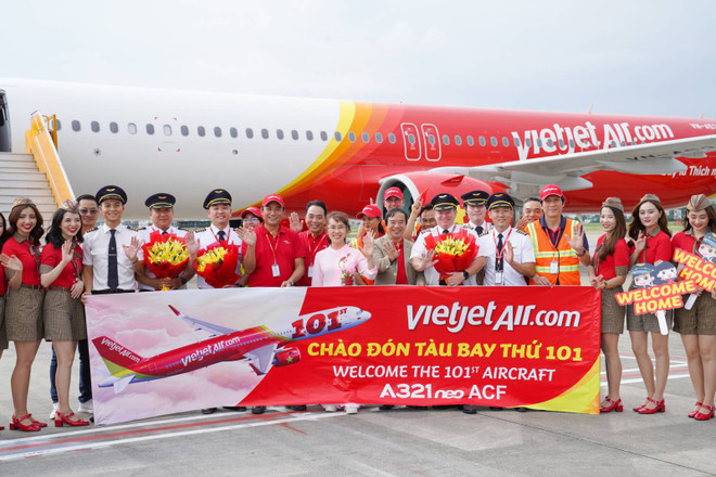 Vietjet da bienvenida al avión número 101 ảnh 2 Vietjet da bienvenida al avión número 101 ảnh 2