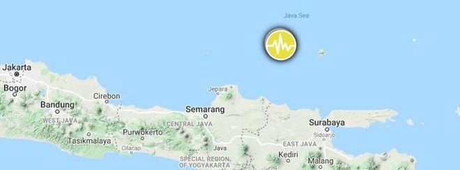 Sacude terremoto de magnitud 6,1 en escala Richter el océano frente a isla indonesia de Java ảnh 1 Sacude terremoto de magnitud 6,1 en escala Richter el océano frente a isla indonesia de Java ảnh 1