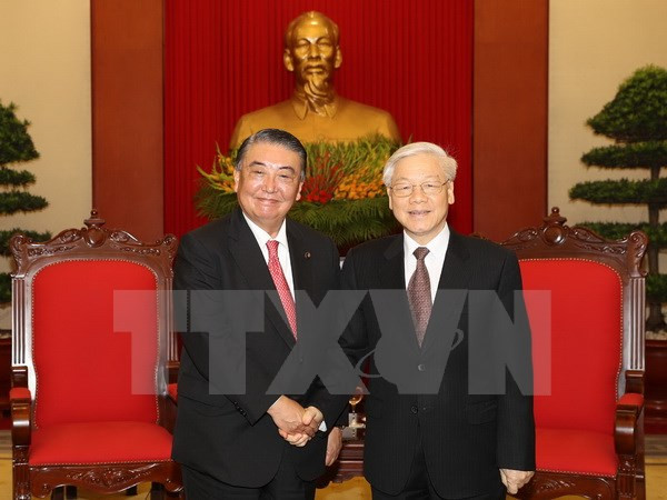 Líder partidista de Vietnam satisfecho ante desarrollo de relaciones con Japón ảnh 1 Líder partidista de Vietnam satisfecho ante desarrollo de relaciones con Japón ảnh 1