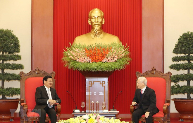 Recibe máximo dirigente de Vietnam a premier de Laos ảnh 1 Recibe máximo dirigente de Vietnam a premier de Laos ảnh 1