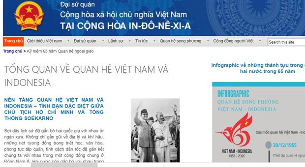 Lanzan página electrónica por aniversario 65 de relaciones Vietnam-Indonesia ảnh 1 Lanzan página electrónica por aniversario 65 de relaciones Vietnam-Indonesia ảnh 1