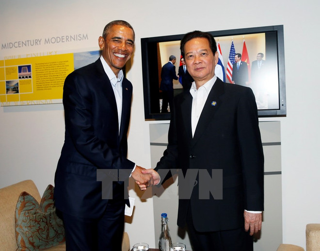 Nguyen Tan Dung y Obama se reúnen al margen de Cumbre ASEAN- EE.UU. ảnh 1 Nguyen Tan Dung y Obama se reúnen al margen de Cumbre ASEAN- EE.UU. ảnh 1
