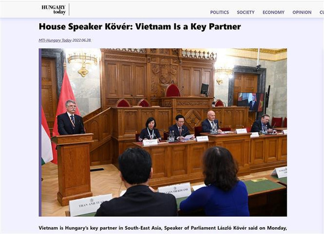 Medios húngaros resaltan visita del titular del Parlamento vietnamita ảnh 1 Medios húngaros resaltan visita del titular del Parlamento vietnamita ảnh 1
