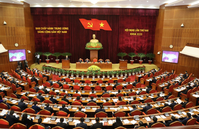 Inauguran segundo pleno del Comité Central del Partido Comunista de Vietnam del XIII mandato ảnh 1 Inauguran segundo pleno del Comité Central del Partido Comunista de Vietnam del XIII mandato ảnh 1