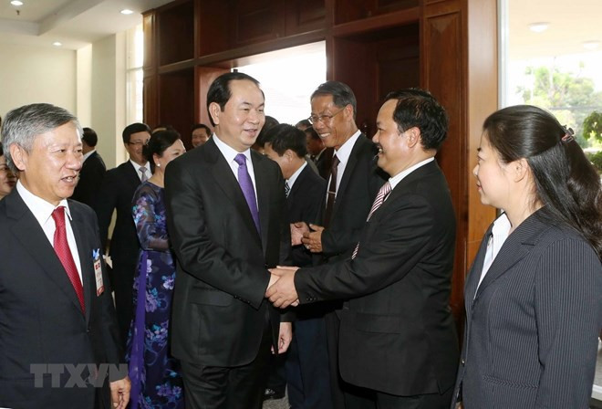 Budistas vietnamitas en Laos celebran réquiem por difunto presidente de Vietnam ảnh 1 Budistas vietnamitas en Laos celebran réquiem por difunto presidente de Vietnam ảnh 1