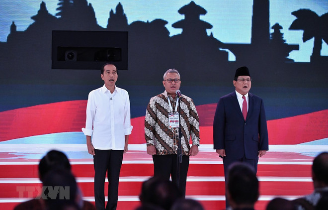 Candidatos presidenciales de Indonesia encaran último debate ảnh 1 Candidatos presidenciales de Indonesia encaran último debate ảnh 1