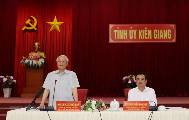Insta máximo dirigente político de Vietnam a Kien Giang a aprovechar potencialidades económicas ảnh 1 Insta máximo dirigente político de Vietnam a Kien Giang a aprovechar potencialidades económicas ảnh 1