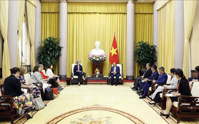 Presidente de Vietnam recibe a ministra de Asuntos Exteriores de Australia ảnh 1