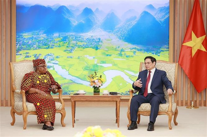 Premier vietnamita recibe a directora general de OMC ảnh 2 Premier vietnamita recibe a directora general de OMC ảnh 2